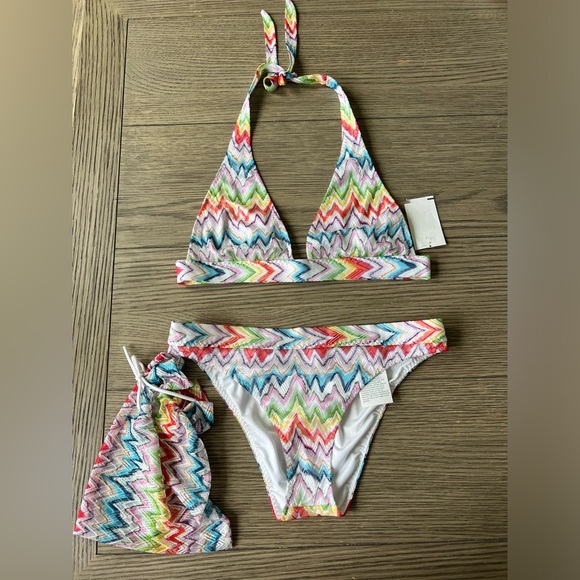 Missoni Zigzag Print Two-Piece Swimsuit Bikini IT 44 = US 8 640$ - Picture 11 of 12